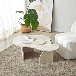 Hanah Home Mesa de centro Melted - Travertino